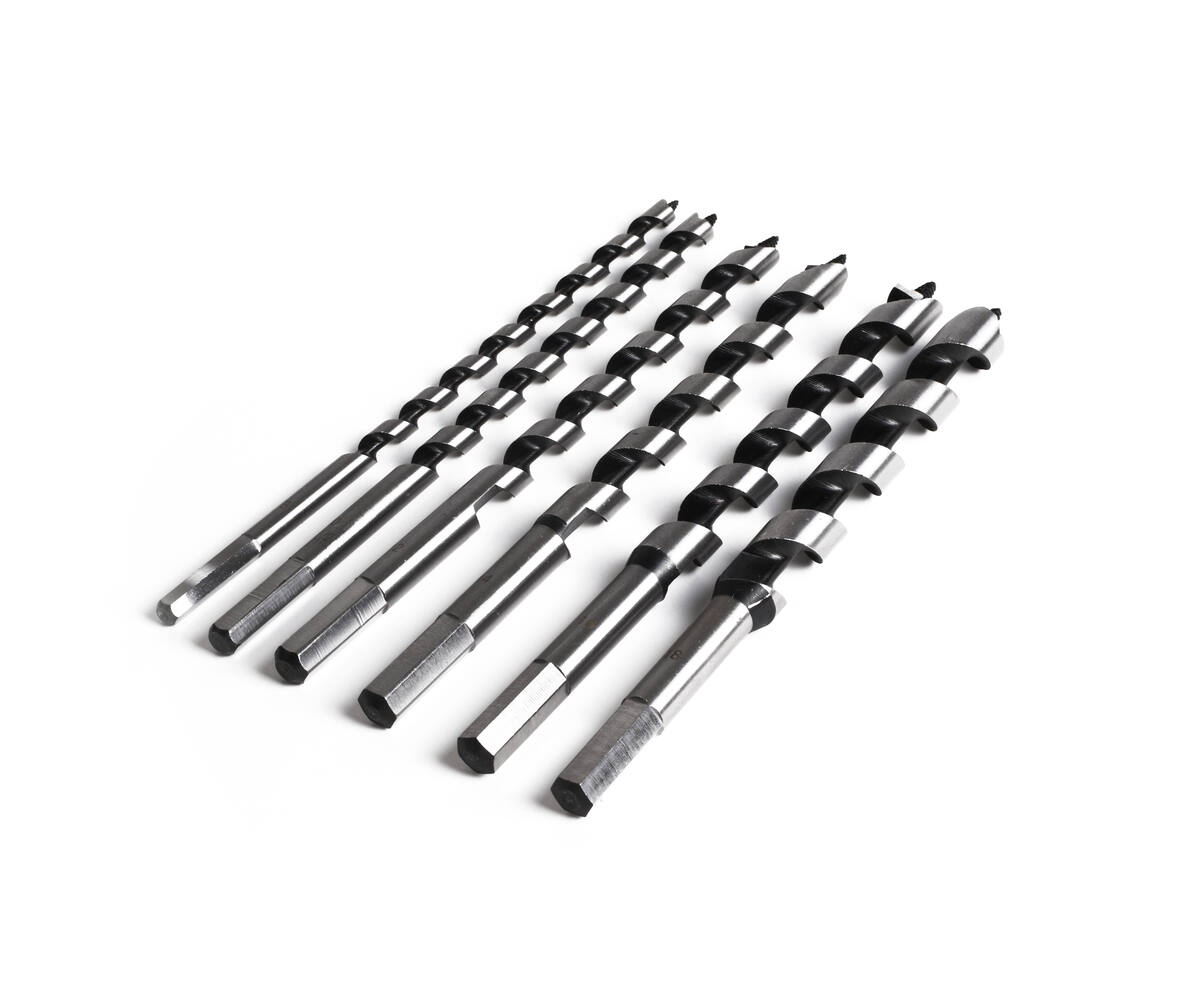 Boorset 6 dlg, 230 mm, slangenboor, 8-18 mm houtbewerking