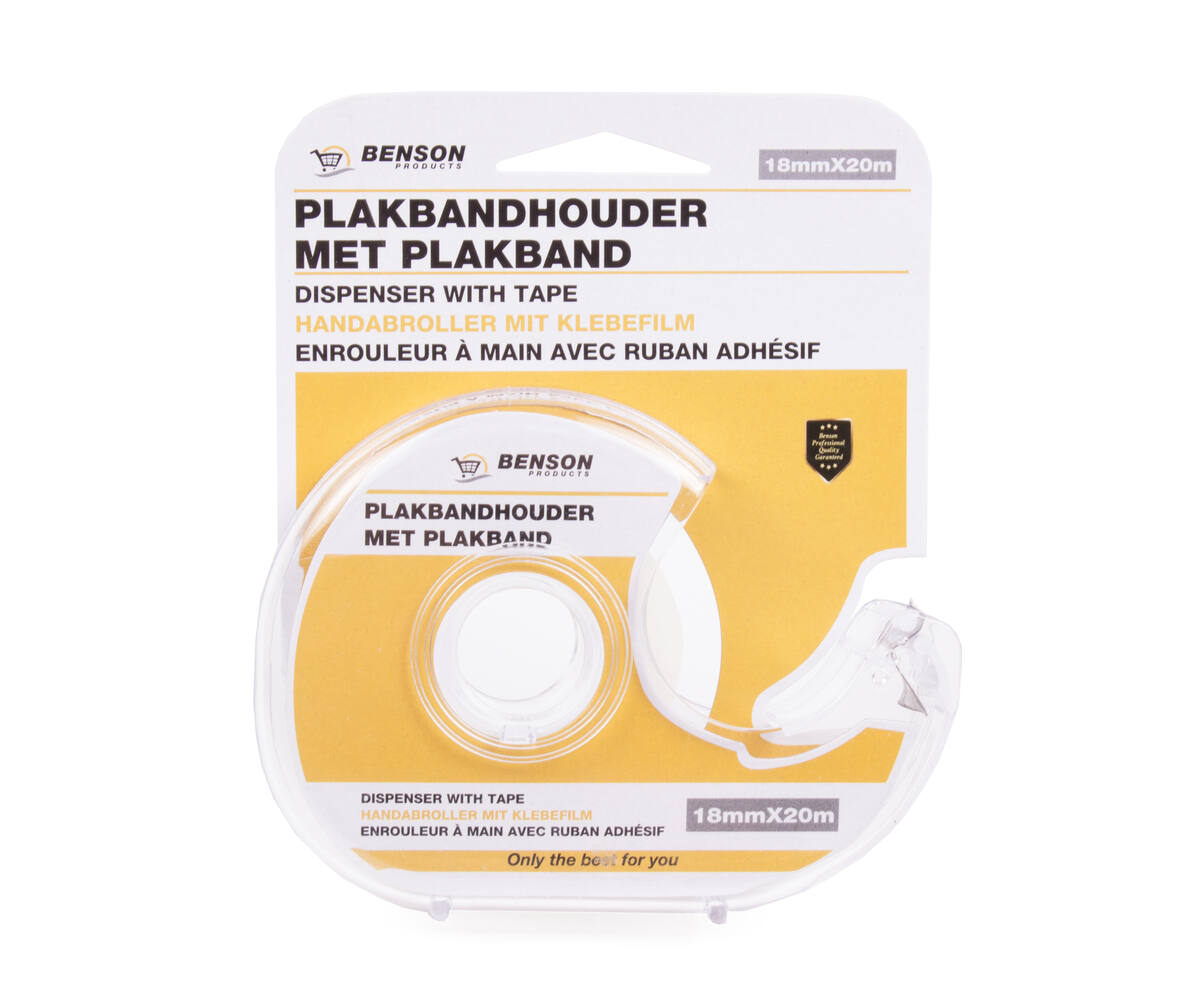 Plakbandhouder 18mm x 20m, ideaal voor thuis- en kantoorgebruik.