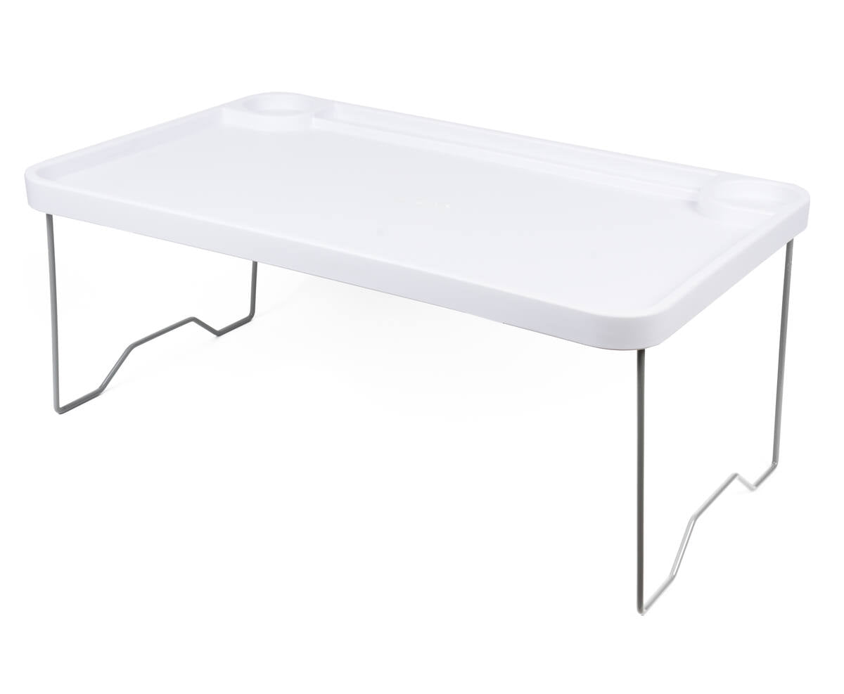 Opklapbare Laptoptafel 57x35x23 cm, ideaal voor bed en bankgebruik.