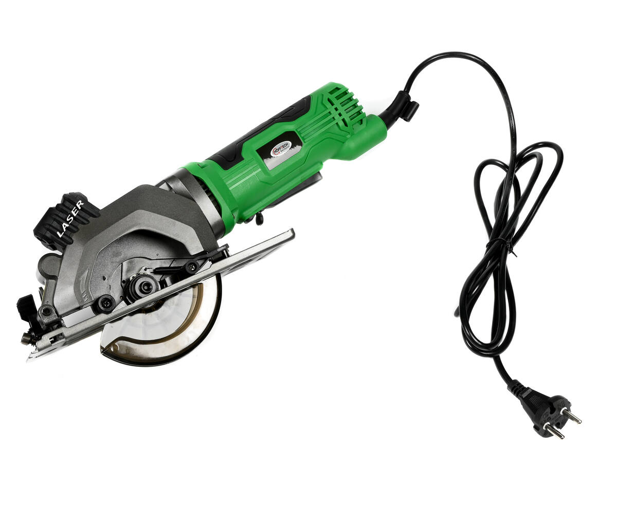 Cirkelzaag 480W ø115 mm, 3500 RPM, Lasergeleider voor Precisie.