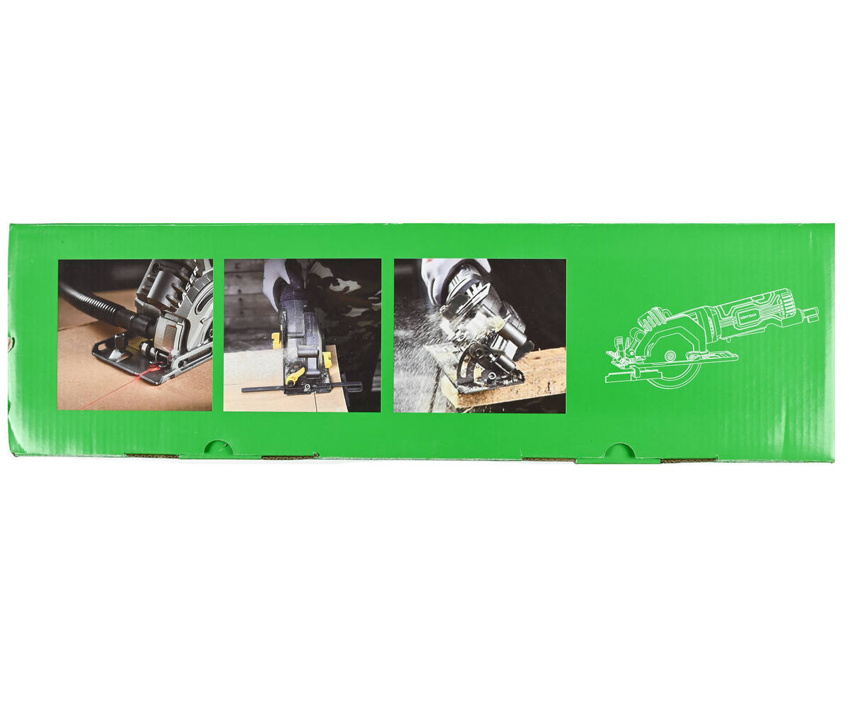 Cirkelzaag 480W ø115 mm, 3500 RPM, Lasergeleider voor Precisie.
