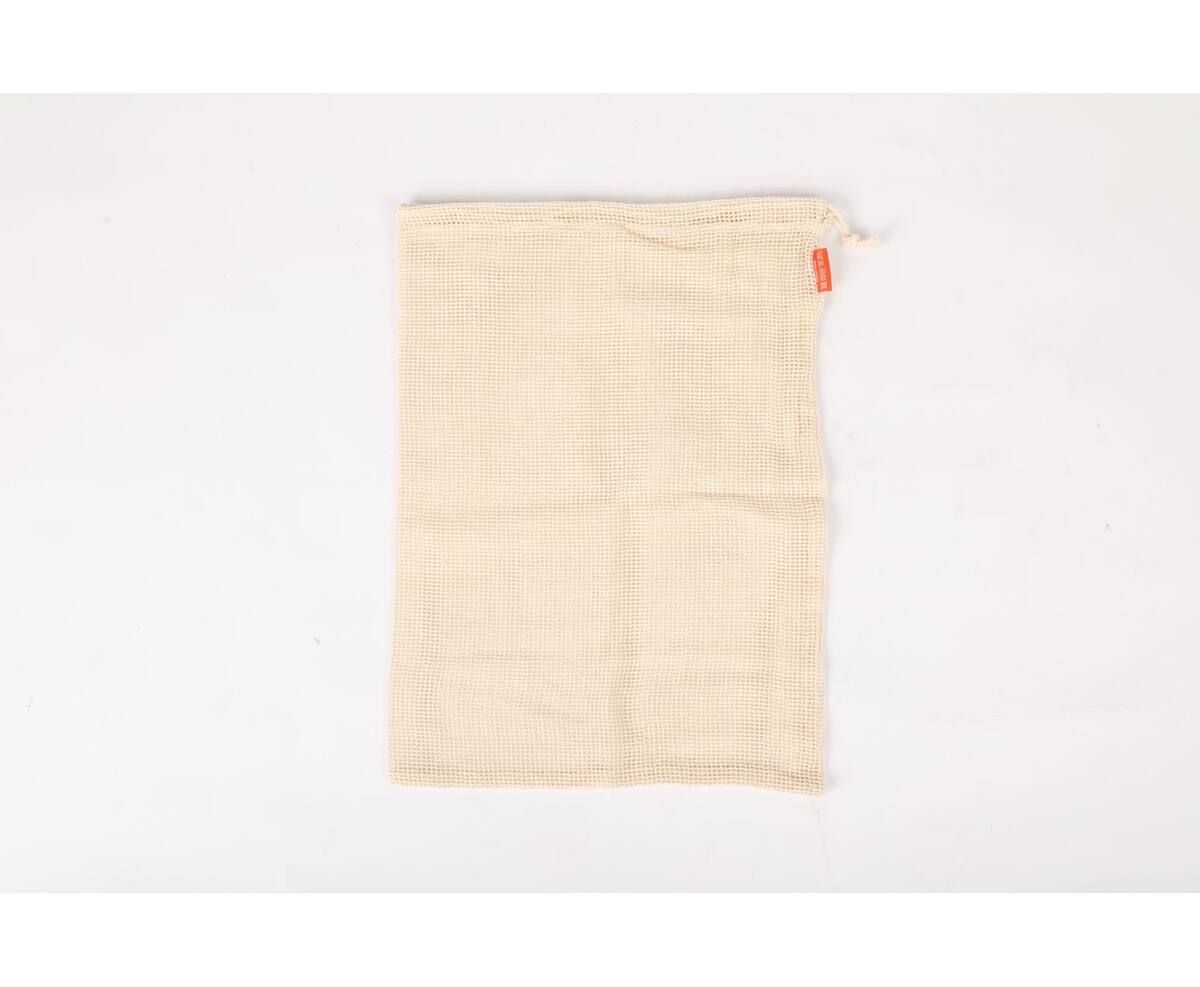Katoenen Zakjes 2 dlg: Wasbaar, Voedselveilig, 30x25 & 40x30 cm