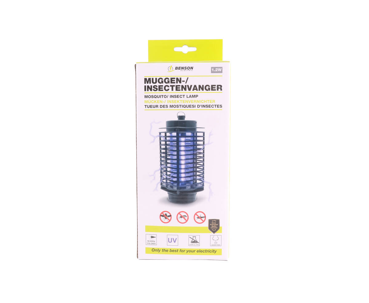Muggenlamp 1.2W - UV-LED Technologie, Binnengebruik, 40m² Bereik
