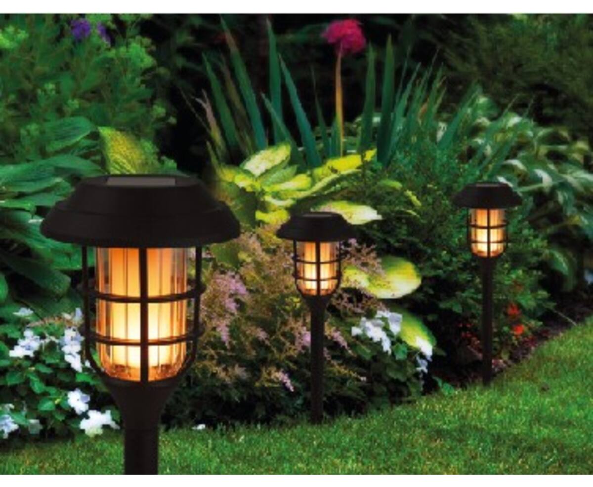 Solar Tuinfakkel Set 43 cm, Vlameffect, Verlicht Paden & Patios
