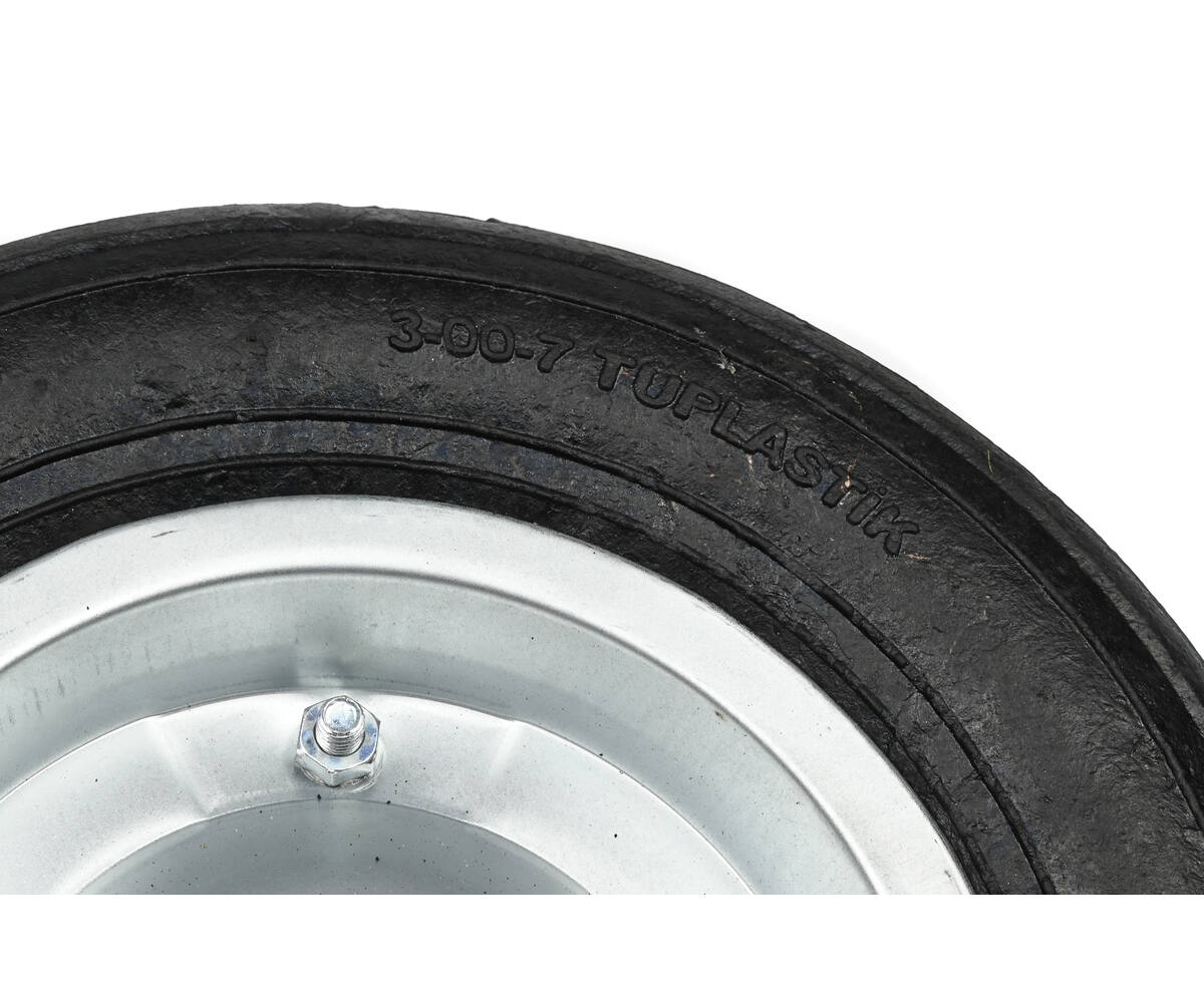 Kruiwagenwiel 335x75 mm, Semi Solid, 20 mm Asgat, Geschikt voor 80L.