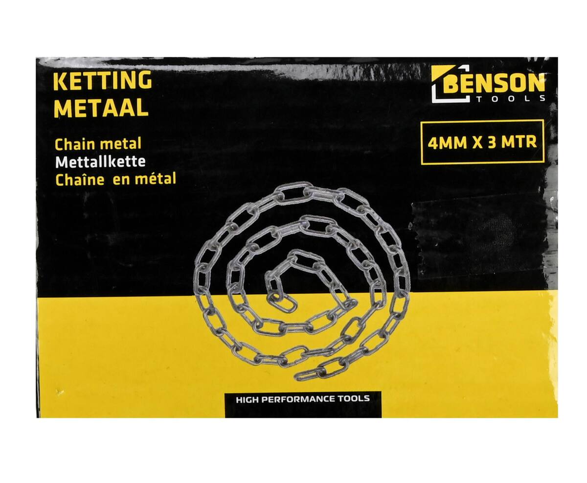 Metalen Ketting 4mm x 3m, ideaal voor huis- en tuinklussen.