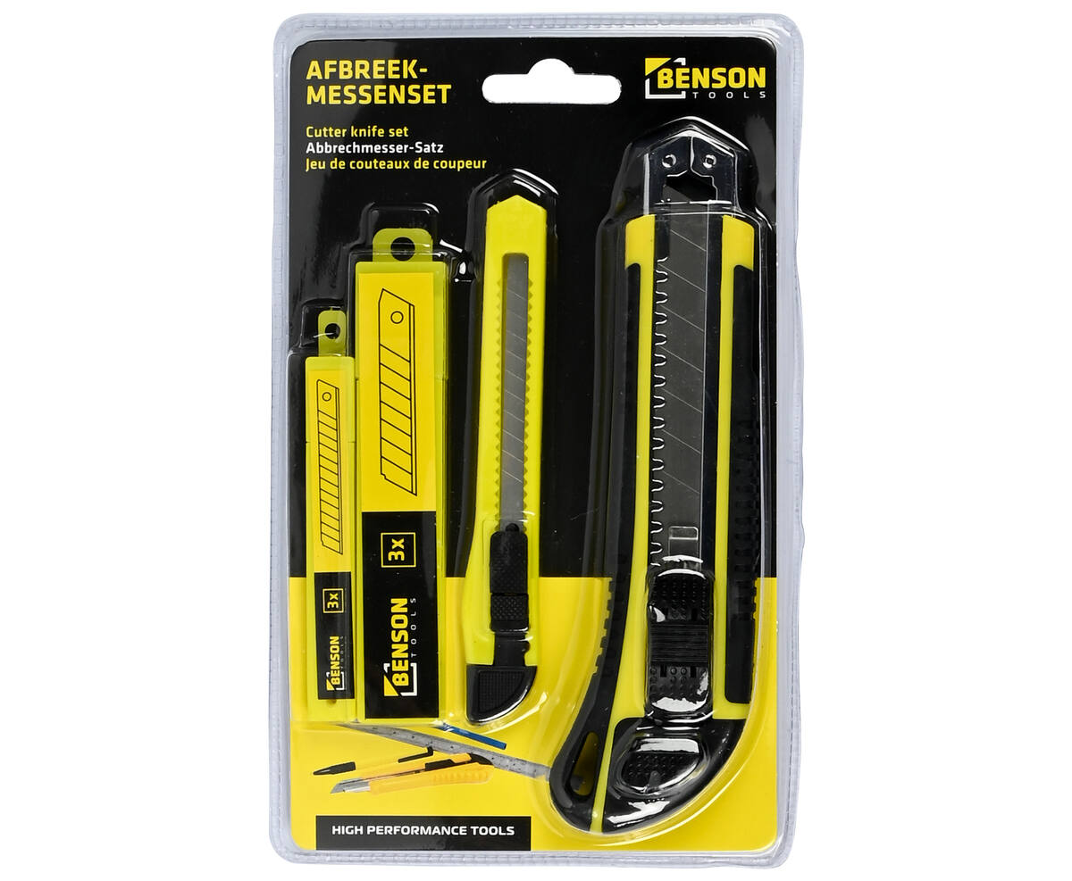 Afbreekmessen Set 9/18mm + 6 Reservemessen voor Snijklussen