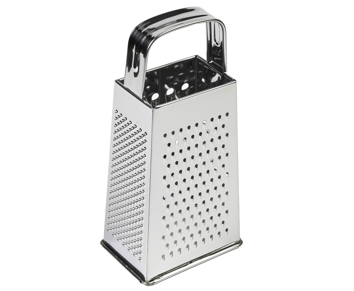 RVS Rasp 4-zijdig, 18 cm - Snij en Rasp Groenten & Kaas Simpel
