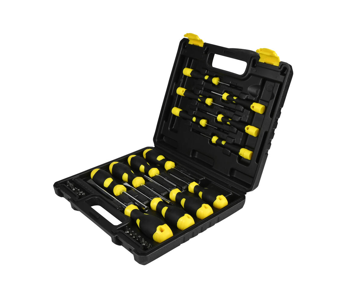 Schroevendraaier Set 32 dlg: 7 schroevendraaiers, 6 precisie, 17 bits.