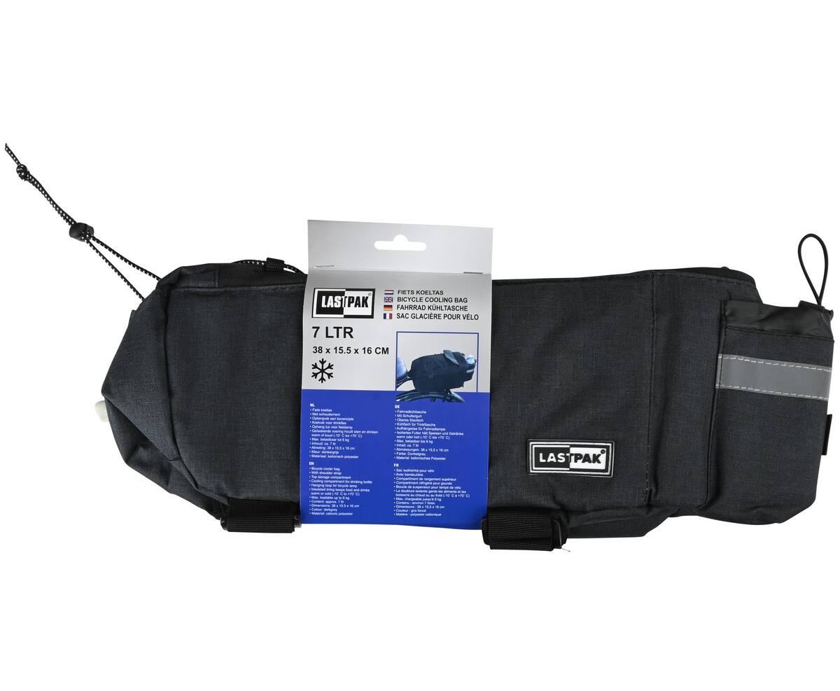 Donkergrijze Fiets Koeltas, 7L, -10°C tot +70°C, met Schouderriem