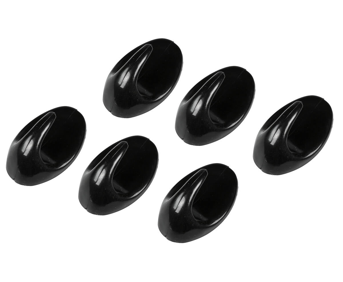 Handdoekhaken 6 dlg Zwart, L48xB30xH20mm, Zelfklevend, Voor Badkamer