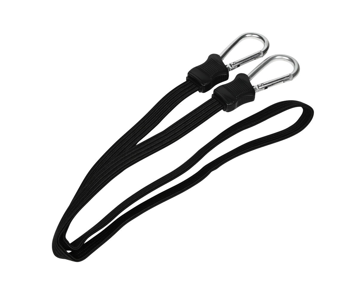 Elastiek 120cm + Karabijnhaak: Flexibel voor lichte bagage.
