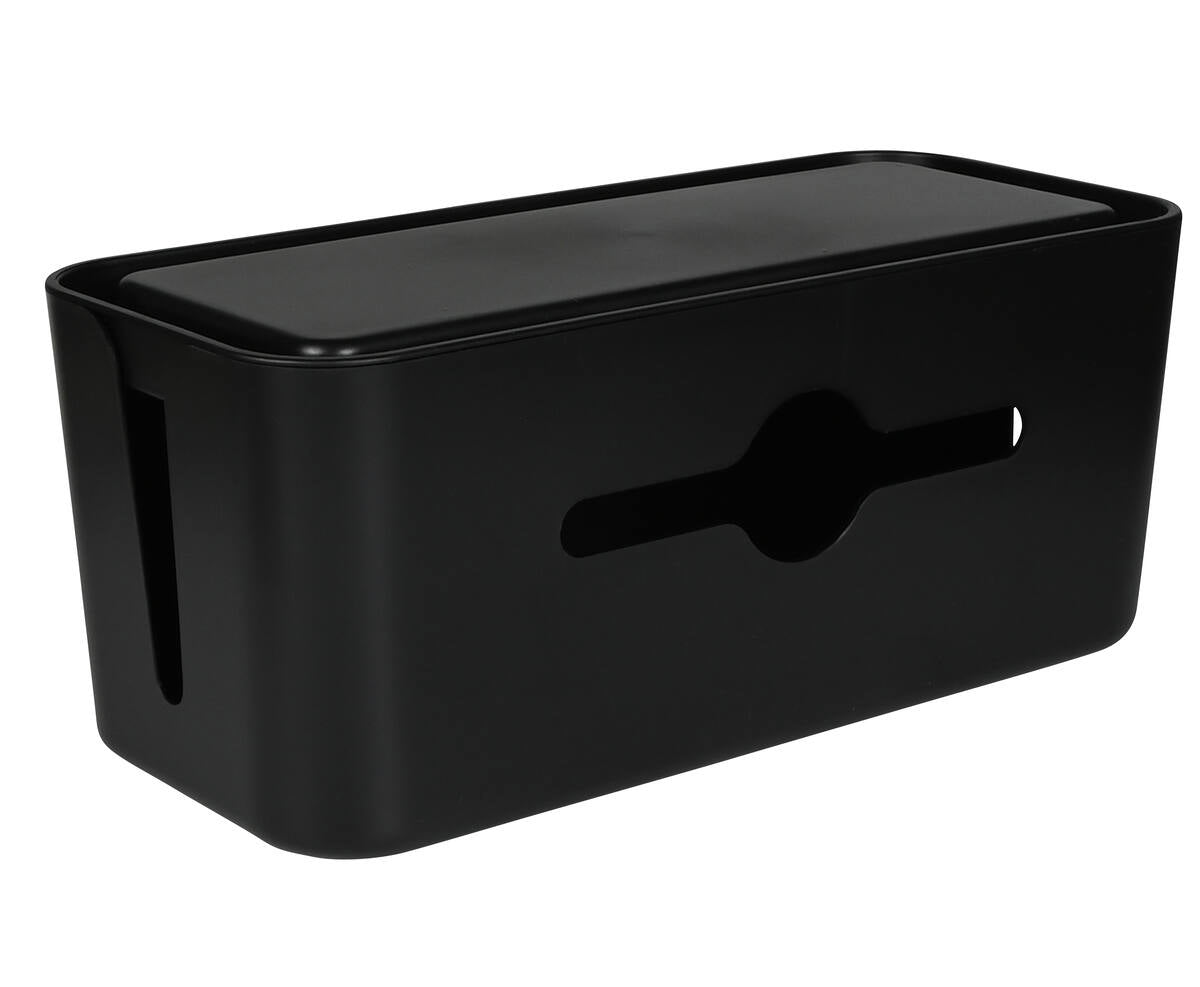 Zwarte Kabelbox 31x13.5x13 cm met Deksel voor Kabelbeheer en Veiligheid