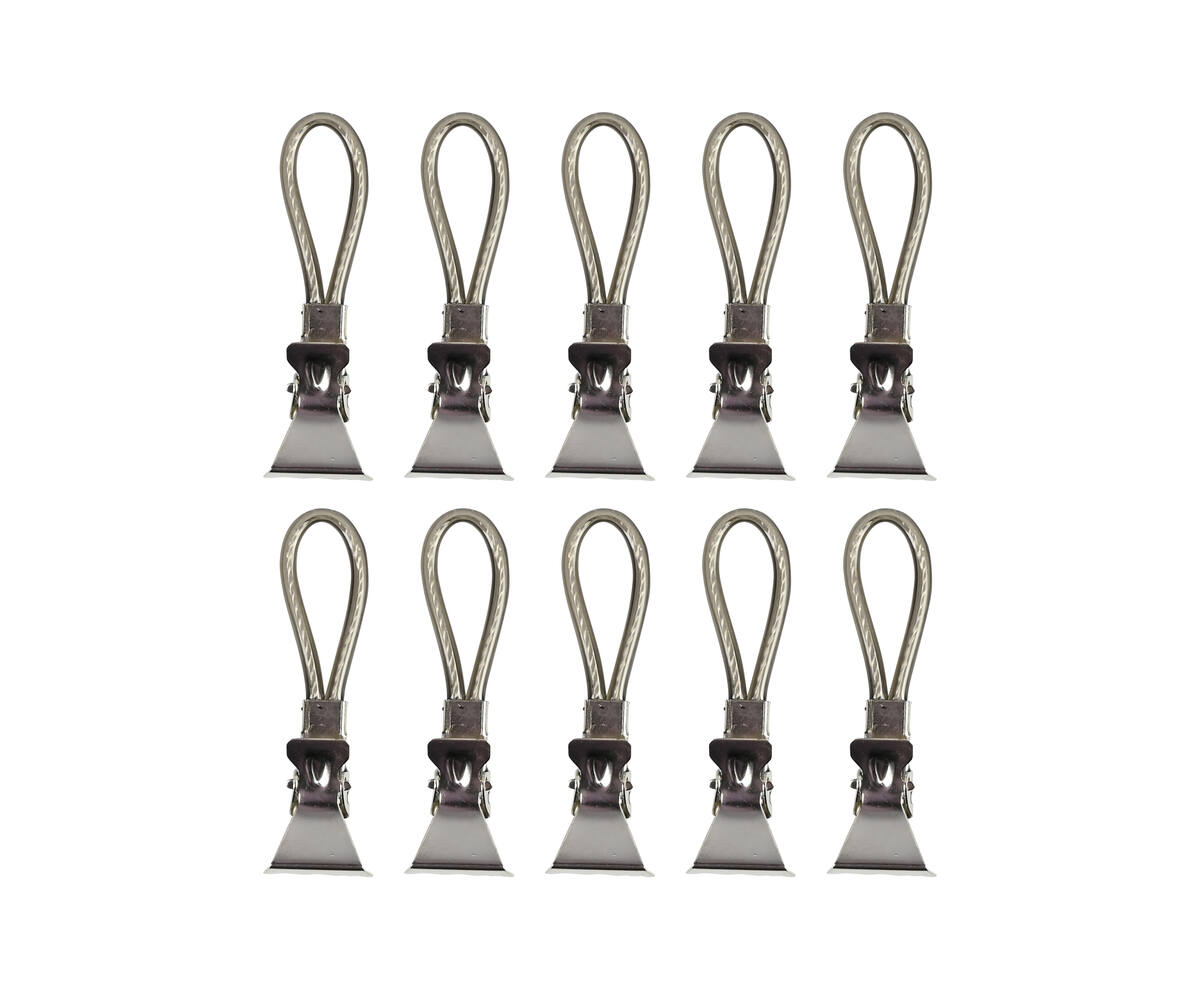 Handdoekknijpers Zwart 10 dlg - 5.3x1x1.7 cm, rubbercoating, keuken/badkamer.