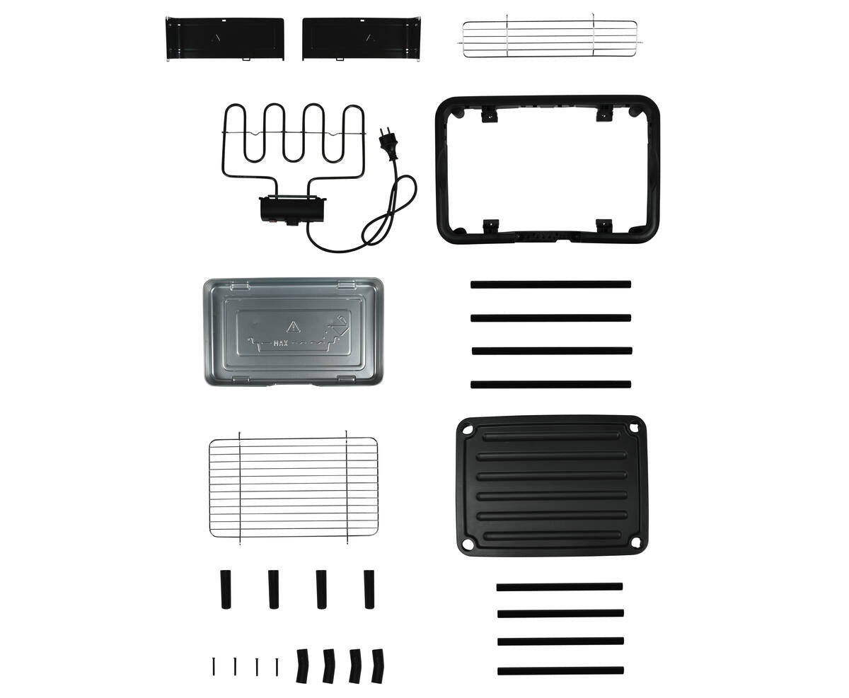 Elektrische BBQ 2-in-1: 1800W, voor binnen/buiten, 39x23cm grillplaat