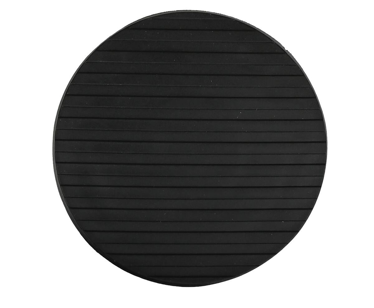 Zwarte RVS Deurstopper ø11 cm, Bescherming met Rubber, 1,1 kg