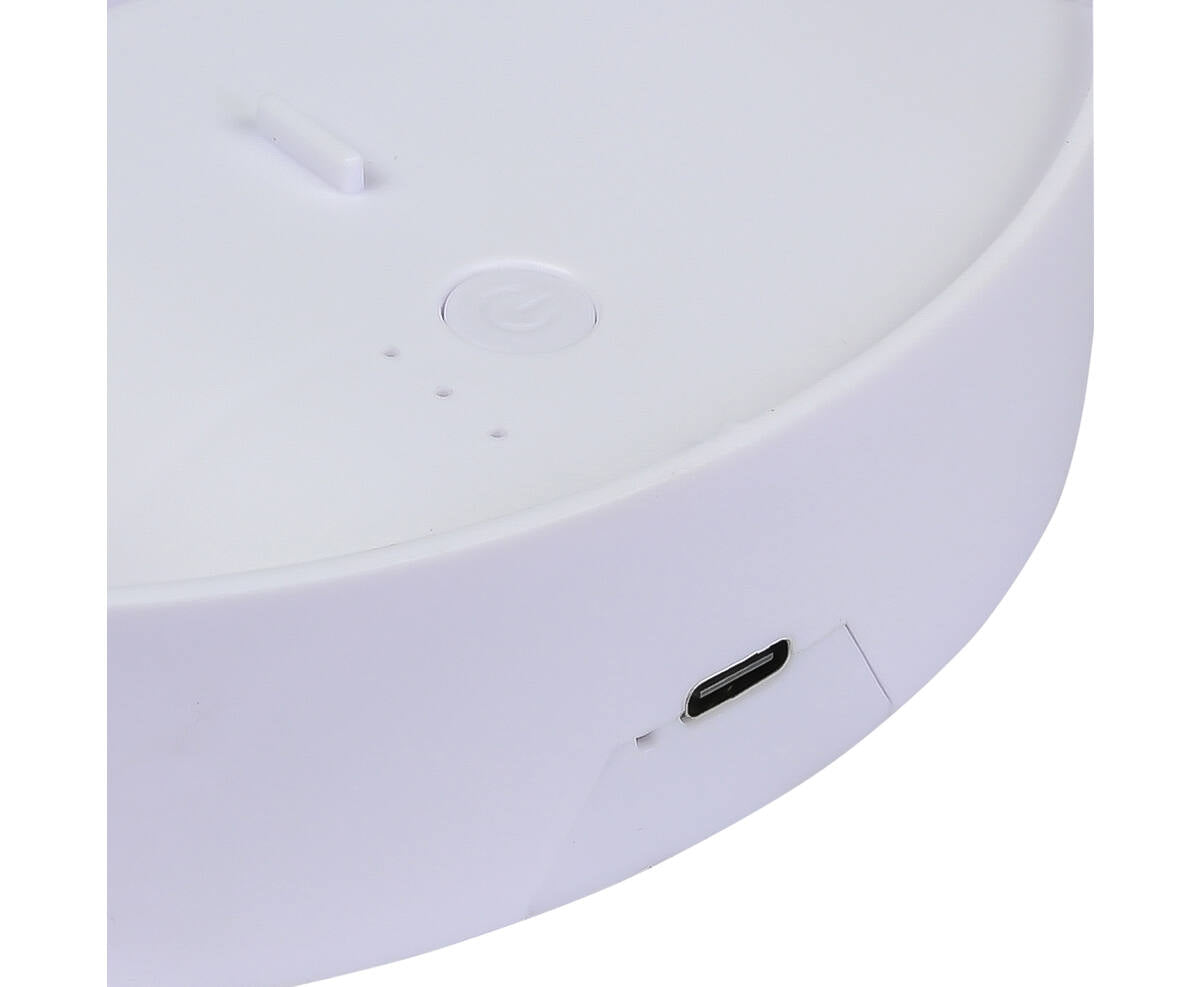 Opvouwbare Witte Ventilator, 3 Snelheden, Oplaadbaar, 800mAh Batterij