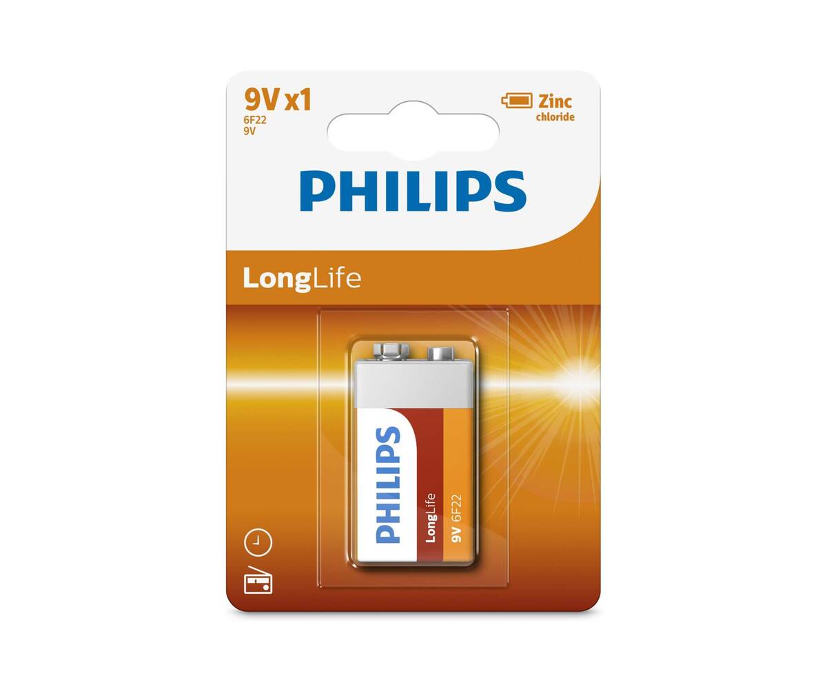 Philips Longlife 9V Batterij 2-Pack - Voor Rookmelders & Speelgoed
