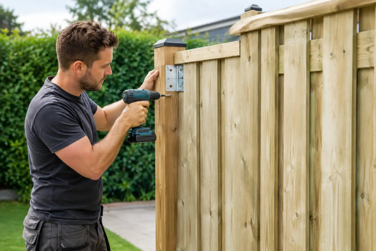 Schutting herstellen met hoekbeugels in 6 stappen