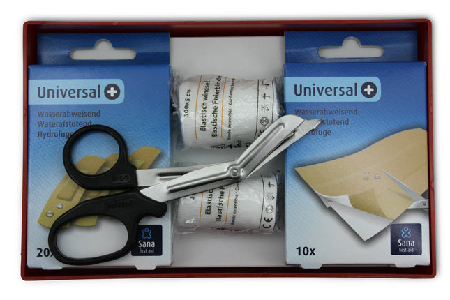 Verbanddoos 46 dlg – 5 cm, 6 cm, 3 m, Voor zowel professioneel als particulier gebruik