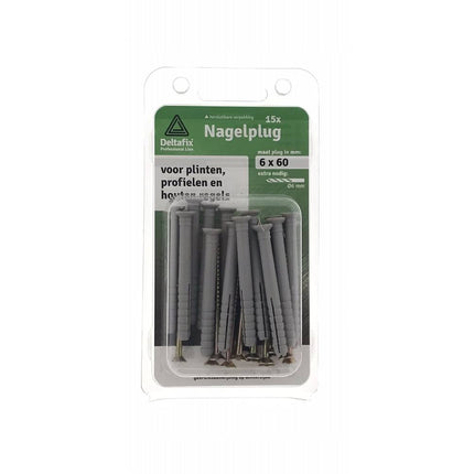 Slagplug 6x60mm - Voor Beton en Baksteen, Eenvoudige Hamerinstallatie