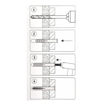 Slagplug 6x60mm - Voor Beton en Baksteen, Eenvoudige Hamerinstallatie