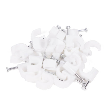 Snoerclips 8 mm, 25 stuks - Bevestig kabels thuis/kantoor veilig.