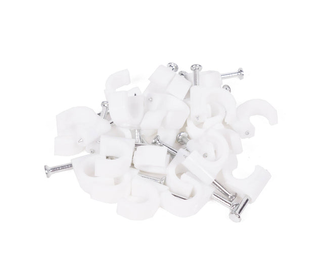 Snoerclips 8 mm, 25 stuks - Bevestig kabels thuis/kantoor veilig.