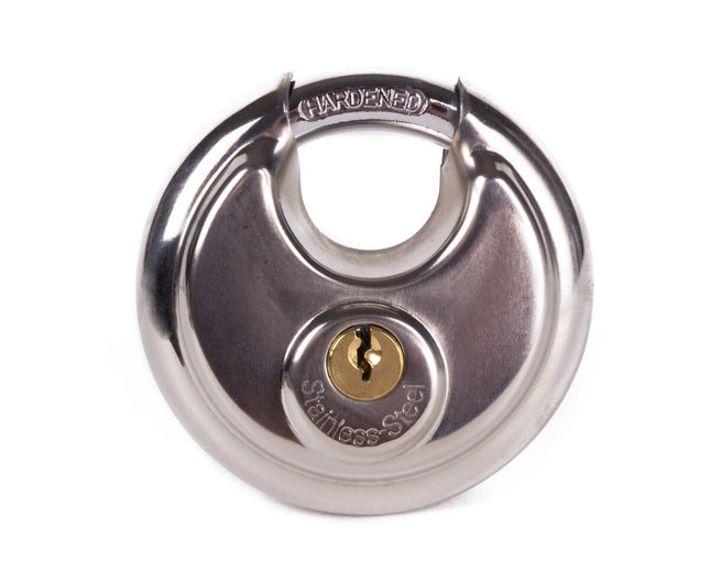 Rond Hangslot 70mm, RVS, Weerbestendig, Inclusief 2 Sleutels, Opslagbeveiliging
