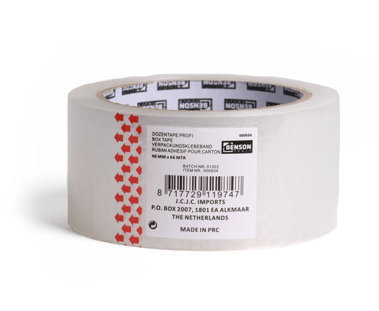 Transparante Verpakkingstape 66m x 48mm voor Verhuisdozen en Pakketten