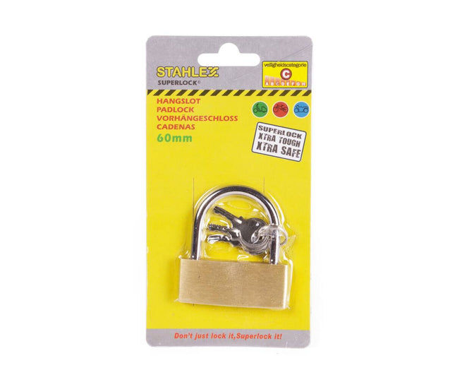 Hangslot 60 mm Staal, Weerbestendig, Inclusief 3 Sleutels, Voor Schuur