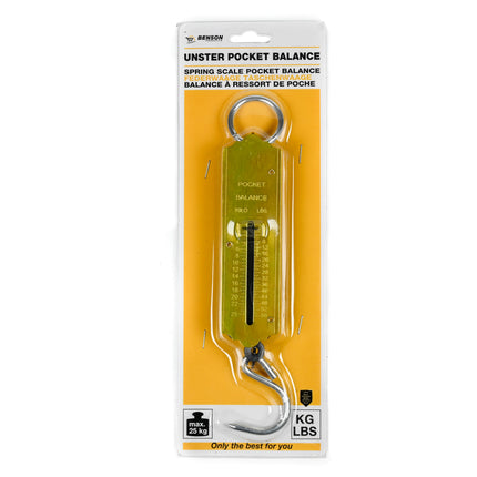 Unster pocket balance 25 kg – Maximaal weegvermogen 25 kg / 55 lbs, Breedte ca. 4–5 cm