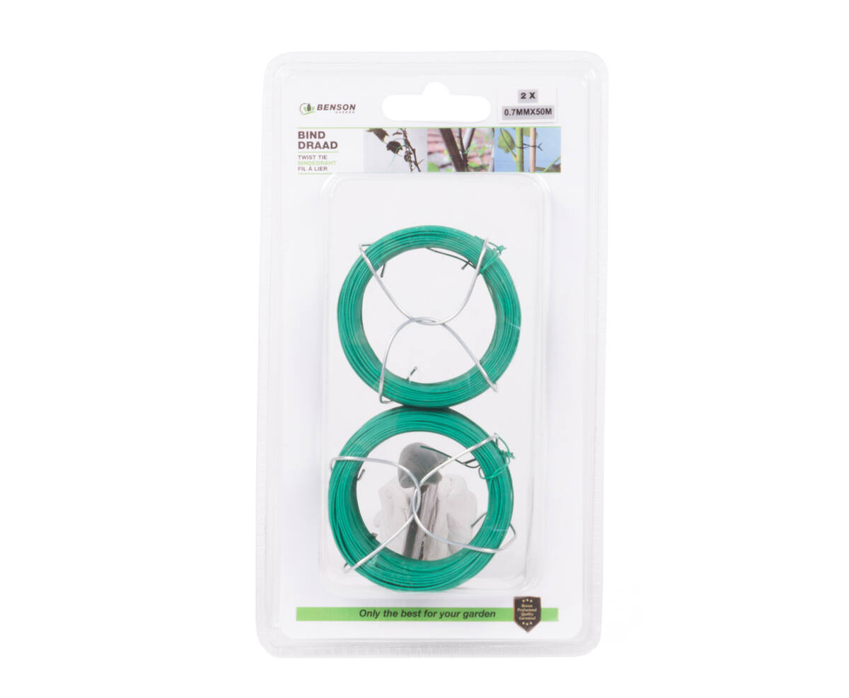 Binddraad Groen 0.7mm x 50m, 2 Stuks, Perfect voor Plantenbinden