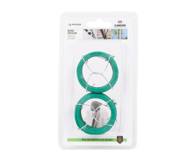 Binddraad Groen 0.7mm x 50m, 2 Stuks, Perfect voor Plantenbinden