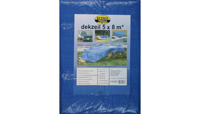 Dekzeil 5 x 8 mtr blauw