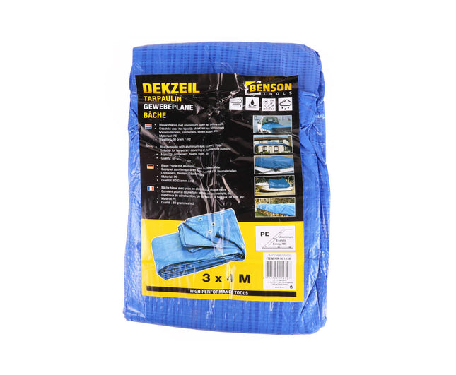 Blauw Dekzeil 3x4m - Waterdicht en Stevig voor Tuin en Camping