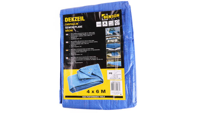 Dekzeil 4 x 6 mtr blauw