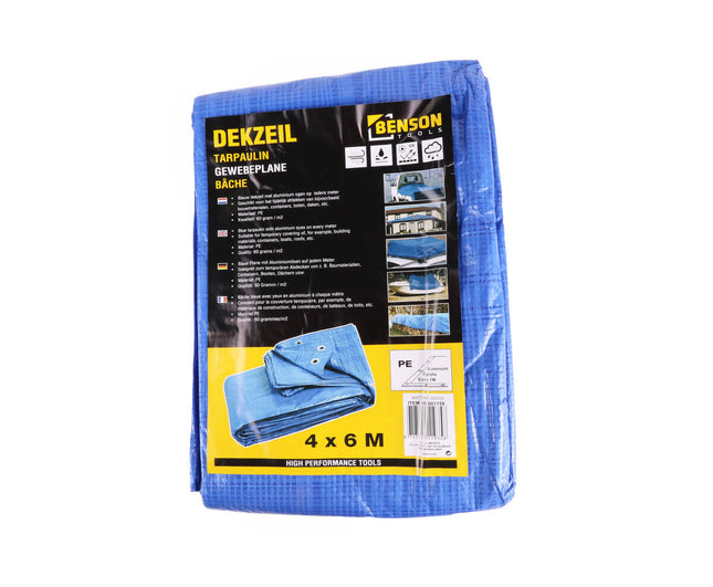 Blauw Dekzeil 4x6m met Aluminium Ogen - Ideaal voor Buitenbescherming