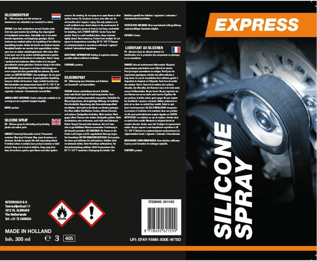 Express Siliconenspray 300ml: Roestbescherming voor scharnieren en sloten