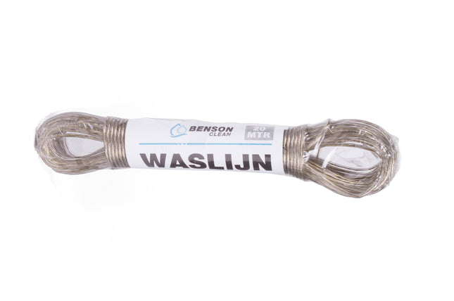 Waslijn 2 mm x 20 m – Lengte 20 meter, Dikte 2 mm, Materiaal Geplastificeerd met staalkern