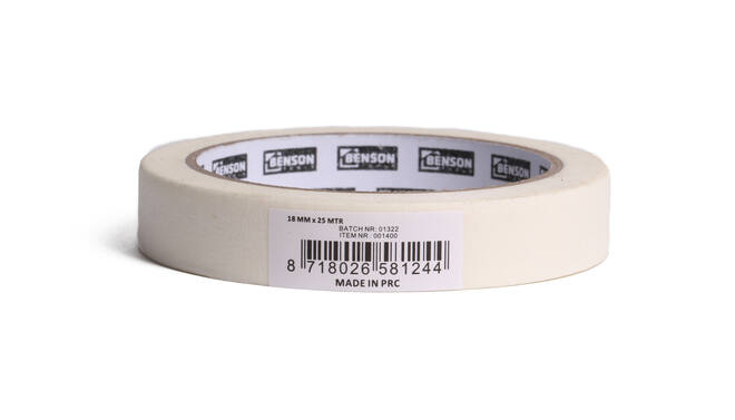 Afplaktape 18 mm x 25 mtr