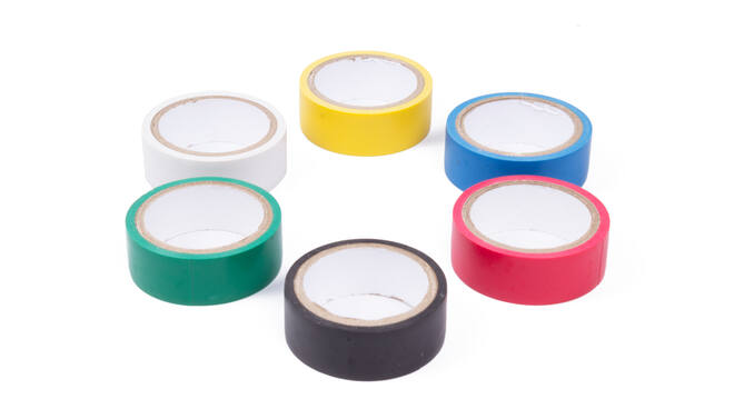 PVC tape 6 dlg 3 mtr kleur