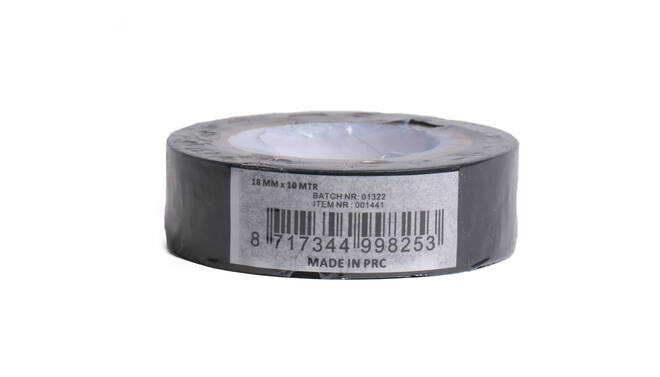 PVC tape 18 mm x 10 mtr zwart