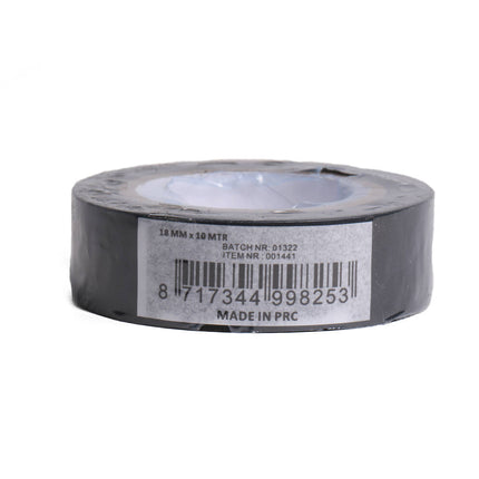 Zwarte PVC Tape 18mm x 10m - Ideaal voor Kabelmarkering en Reparatie