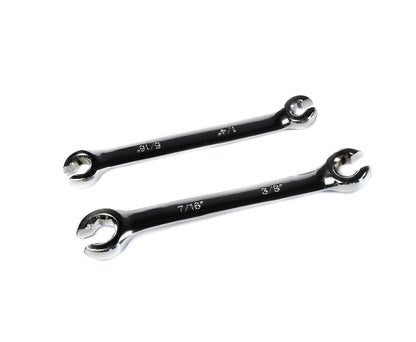 Remleidingsleutel Set: 2-delig, 1/4"-7/16", ideaal voor voertuigen.