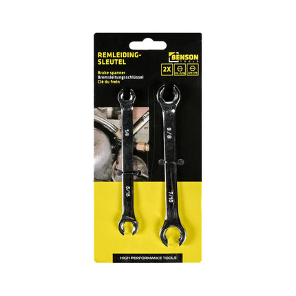 Remleidingsleutel Set: 2-delig, 1/4"-7/16", ideaal voor voertuigen.