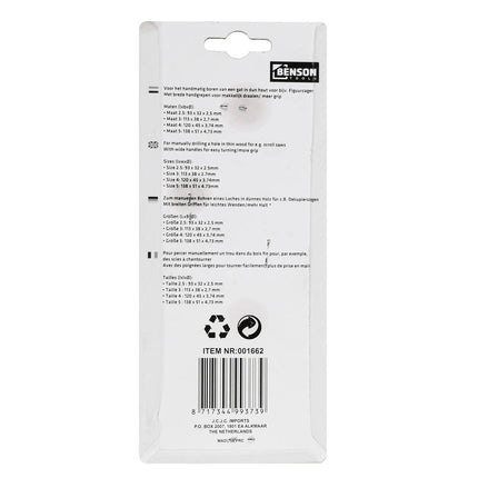 Fretborenset 4 dlg - Precisieboren voor Figuurzaagwerk (2.5-5mm)