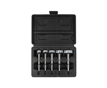 Forstnerboor Set 5 dlg: Precise gaten in hout, 15-35 mm bitmaten.