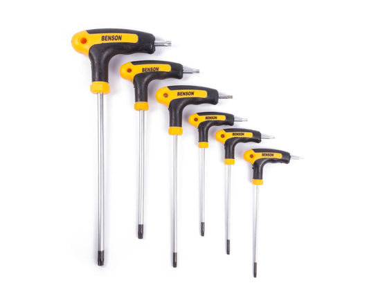 Torx T-sleutelset 6 dlg - Inclusief maten T10-T40 voor auto/motor.