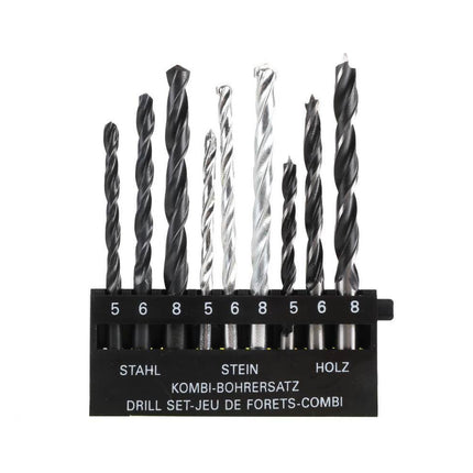 9-Delige Boorset: 5mm, 6mm, 8mm voor Hout, Metaal, Steen